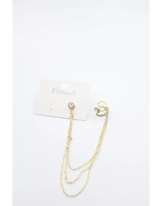 Zincir Sallantılı Küpe - Altın