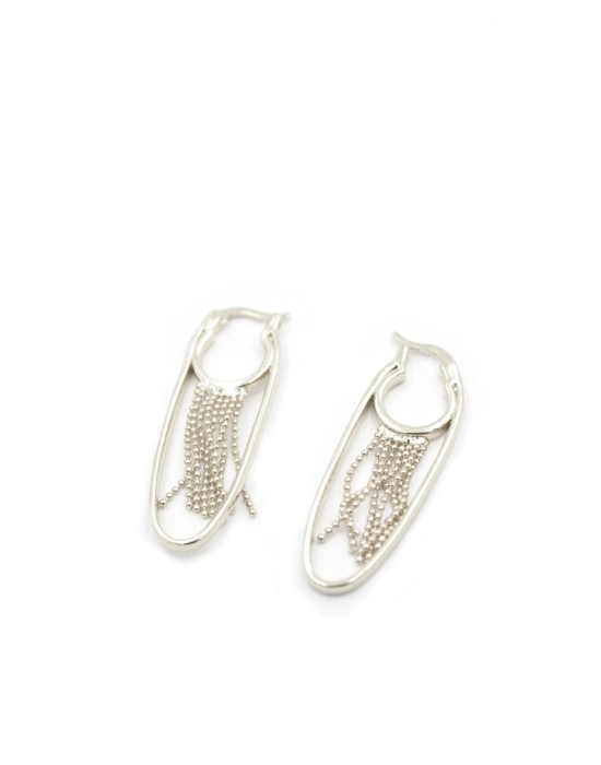 Zincir Sallantılı Küpe - Gümüş