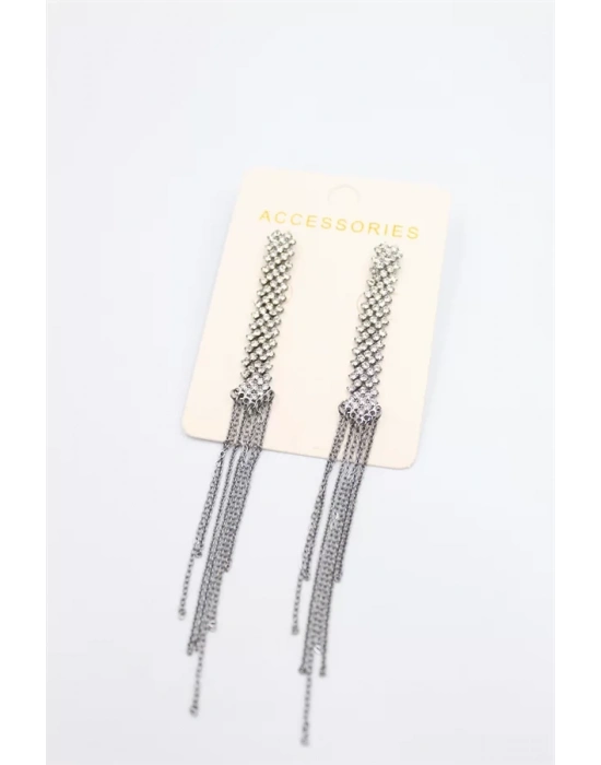 Zincir Sallantılı Küpe - Siyah