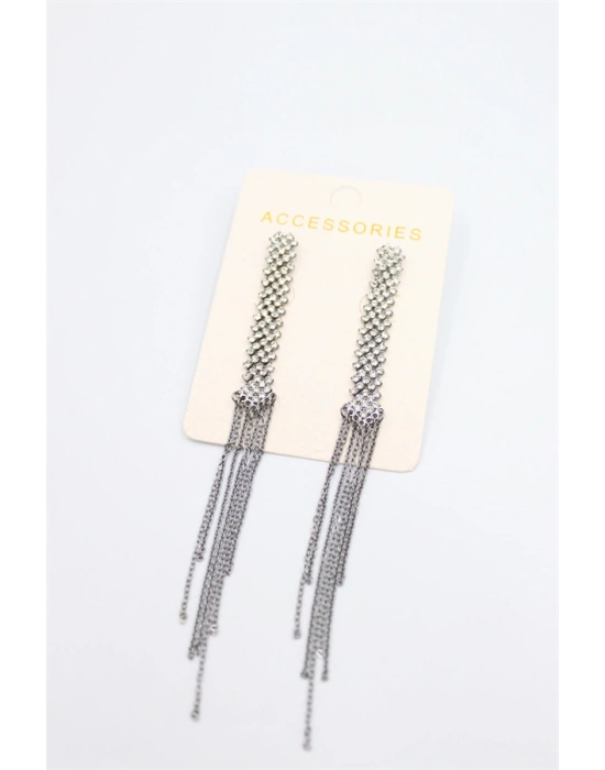 Zincir Sallantılı Küpe - Siyah