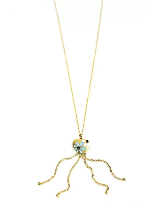 Zincirli Kalp Kolye - Altın