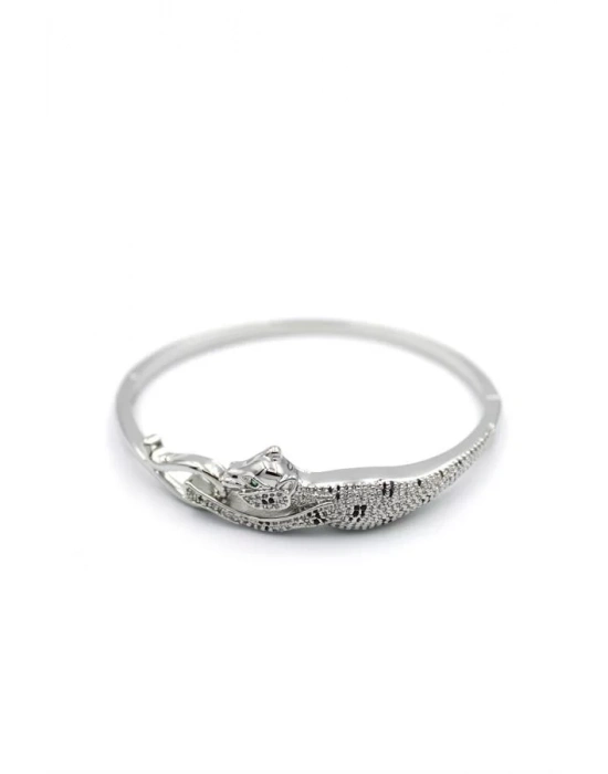 Zirkon Leopar Bilezik - Gümüş