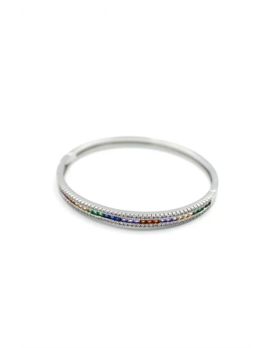 Zirkon Taşlı Bilezik - Gümüş