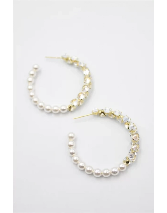 Zirkon Taşlı Küpe - Altın