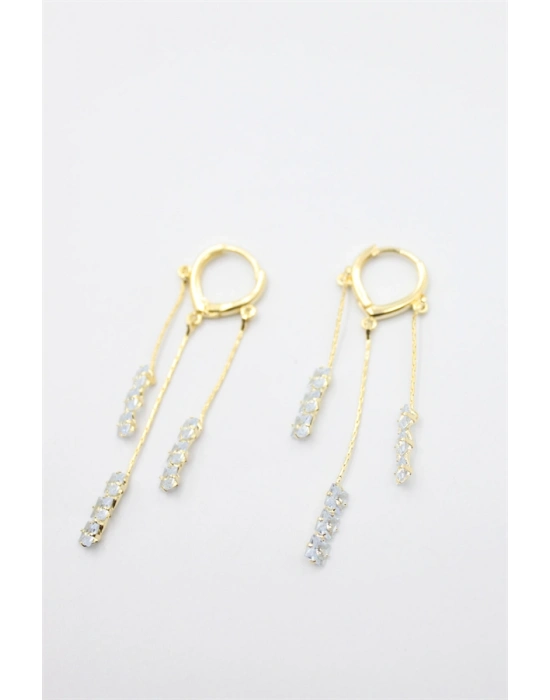 Zirkon Taşlı Küpe - Altın