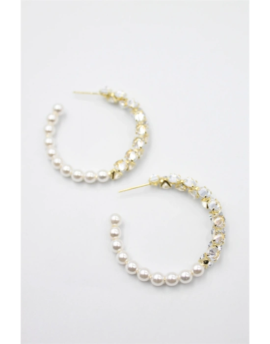 Zirkon Taşlı Küpe - Altın