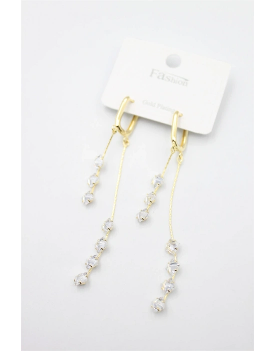 Zirkon Taşlı Küpe - Altın