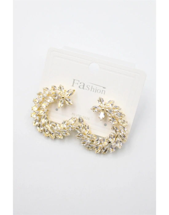 Zirkon Taşlı Küpe - Altın