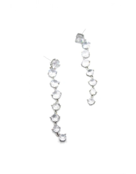 Zirkon Taşlı Küpe - Gümüş