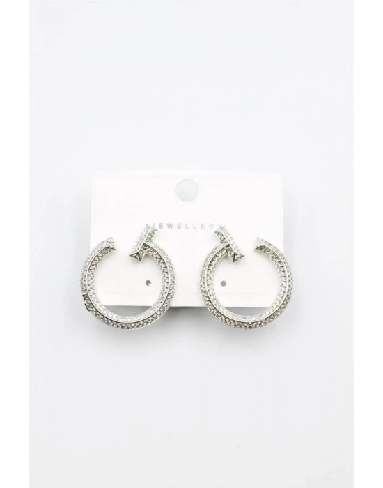 Zirkon Taşlı Küpe - Gümüş