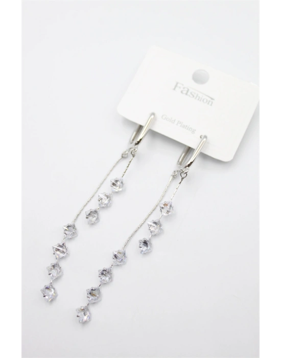 Zirkon Taşlı Küpe - Gümüş