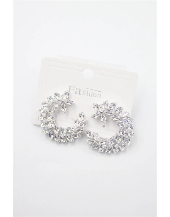 Zirkon Taşlı Küpe - Gümüş