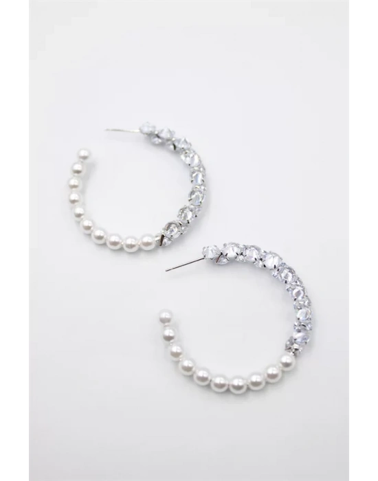 Zirkon Taşlı Küpe - Gümüş