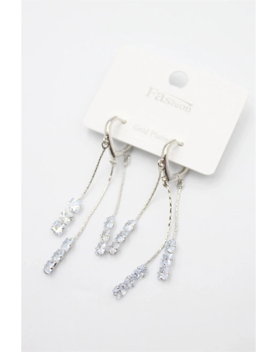 Zirkon Taşlı Küpe - Gümüş