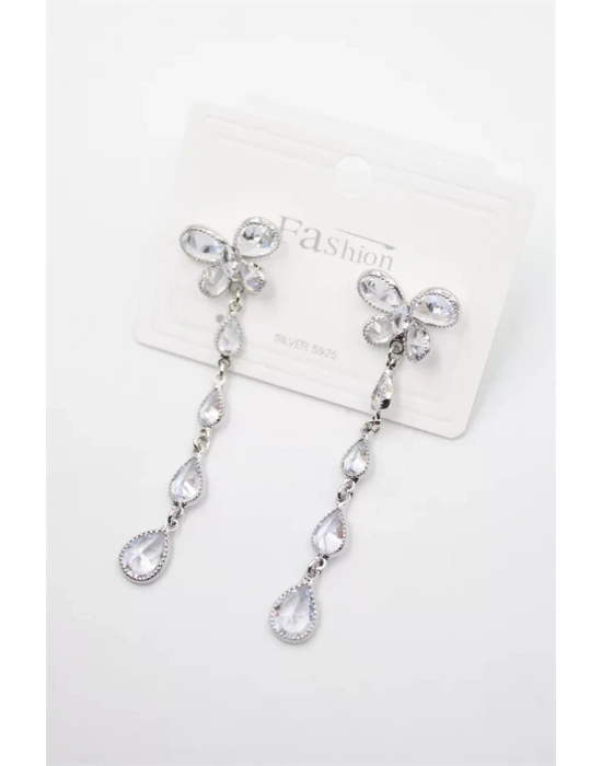 Zirkon Taşlı Küpe - Gümüş