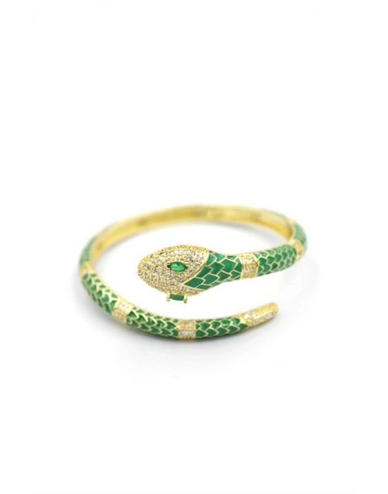 Zirkon Yılan Bilezik - Yeşil