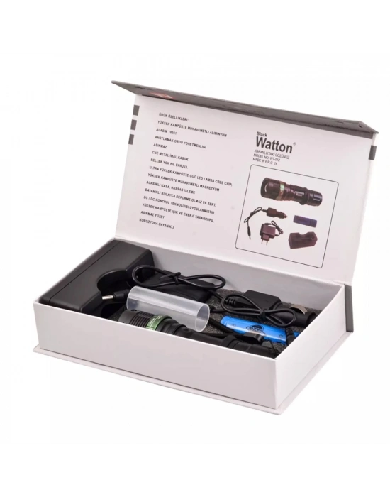 Zoomlu Oto Şarjlı El Feneri  Wt-012