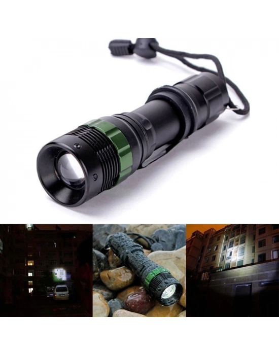 Zoomlu Oto Şarjlı El Feneri  Wt-012