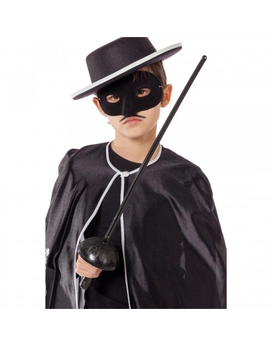 Zorro Kostüm Plastik Aksesuar Seti – Maske Ve Kılıç (67 Cm)
