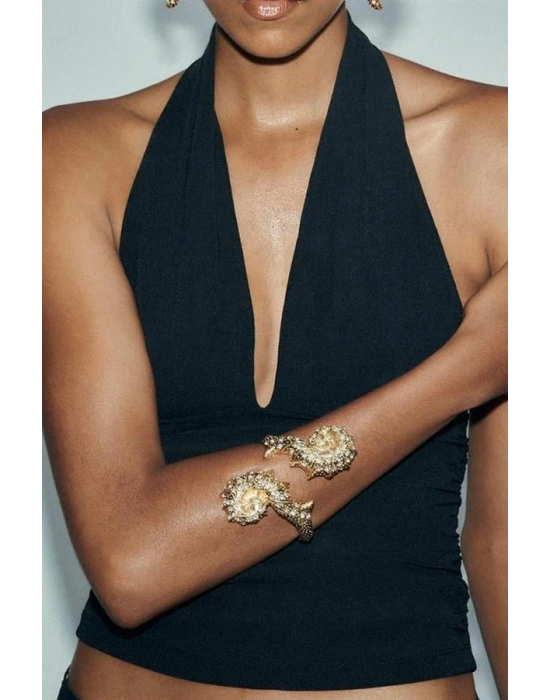 Zr Deniz Kabuğu Bilezik - Altın