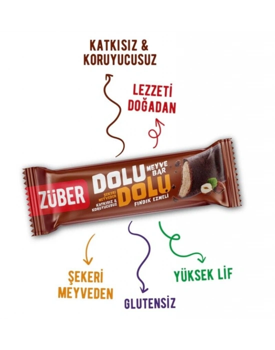 Züber Dolu Dolu Fındık Ezme Meyve Bar 30 Gr
