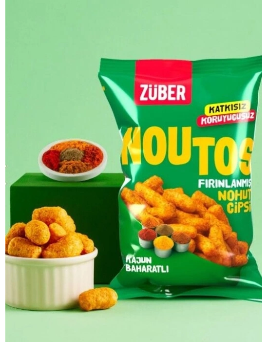 Züber Noutos Fırın Nohut Cipsi 55 Gr Kajun Baharatlı
