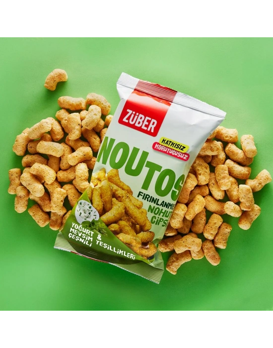 Züber Noutos Fırın Nohut Cipsi 55 Gr Yoğurt ve Mevsim Yeşillikleri