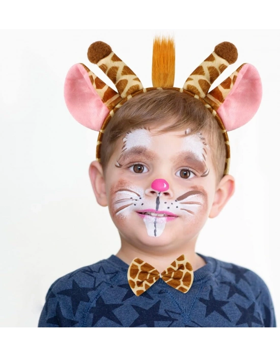Zürafa Kosümü Aksesuar Seti 3 Lü - Taç Papyon Kuyruk