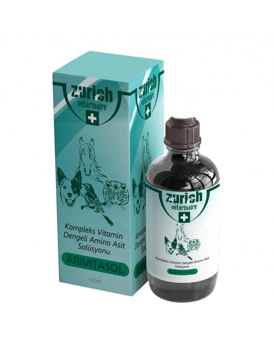 Zurich Arivitasol Evcil Hayvanlar İçin Kompleks Vitamin Ve Dengeli Aminoasit Solüsyonu 100 ml