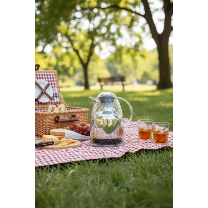 1 Lt Akrilik Şeffaf Çay Termosu 12 Saat Sıcak 24 Saat Soğuk