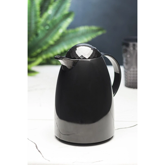 1 Lt Akrilik Siyah Çay Termosu 12 Saat Sıcak 24 Saat Soğuk-2828