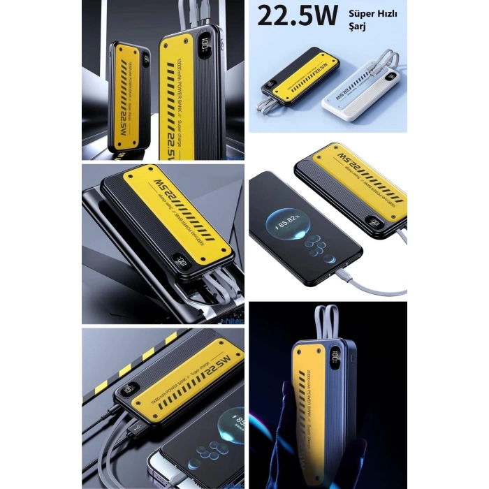 10000 mAh Hızlı Şarj Özellikli Aynı Anda 4 Cihazı Şarj Edebilen Powerbank