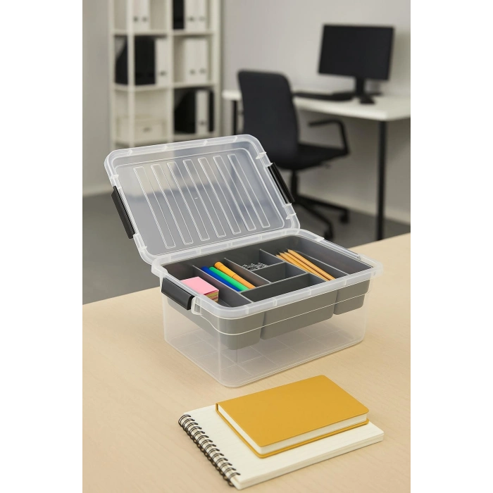 10,5 L Şeffaf Saklama Kutusu & Organizer Düzenleme Kutusu