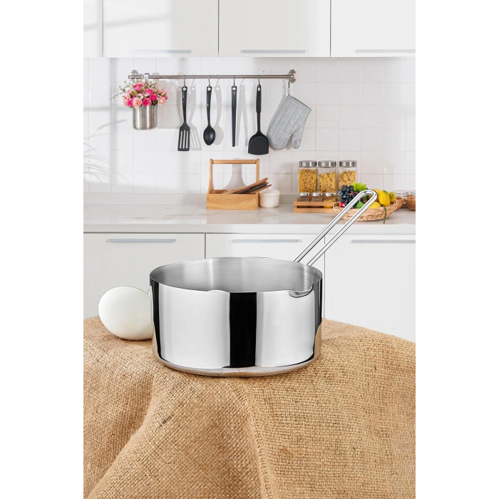 14 Cm Orta Boy Lüx Paslanmaz Çelik Sütlük & Sosluk & Kaçerola