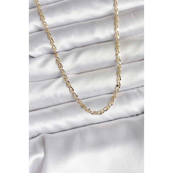 14K Gold Renk Kaplama Ezme Plaka Model CM Kadın Kolye