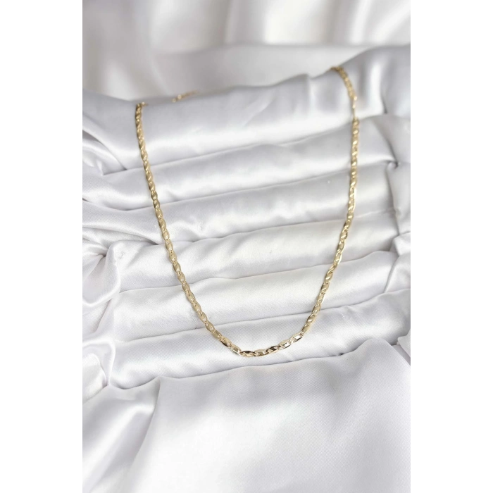 14K Gold Renk Kaplama Ezme Zincir Model CM Kadın Kolye