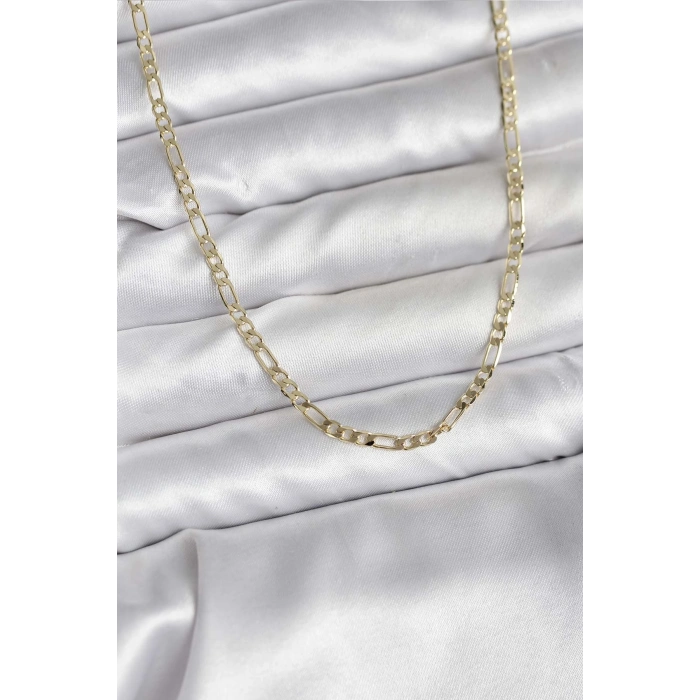 14K Gold Renk Kaplama Kuşgözü Zincir Model Pirinç CM Kadın Kolye