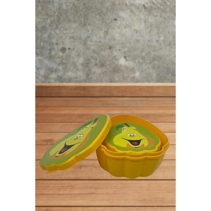 2li İç İçe Geçebilen Armut Model Saklama ve Beslenme Kabı Seti (550 ml + 250 ml)