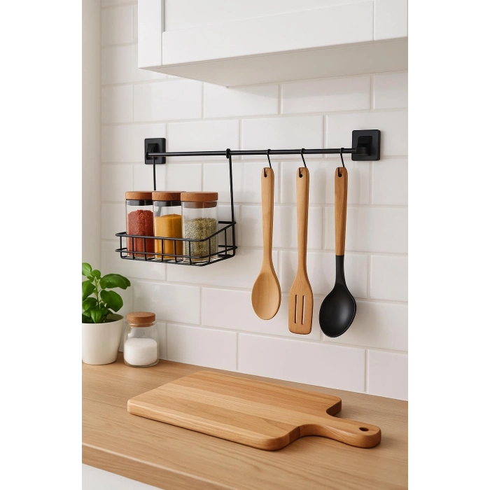 2 Parça Metal Askılı Mutfak Organizeri & Mutfak Rafı & Sepet
