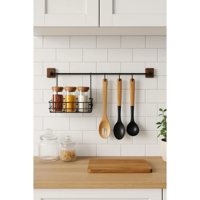 2 Parça Metal Askılı Mutfak Organizeri & Mutfak Rafı & Sepet