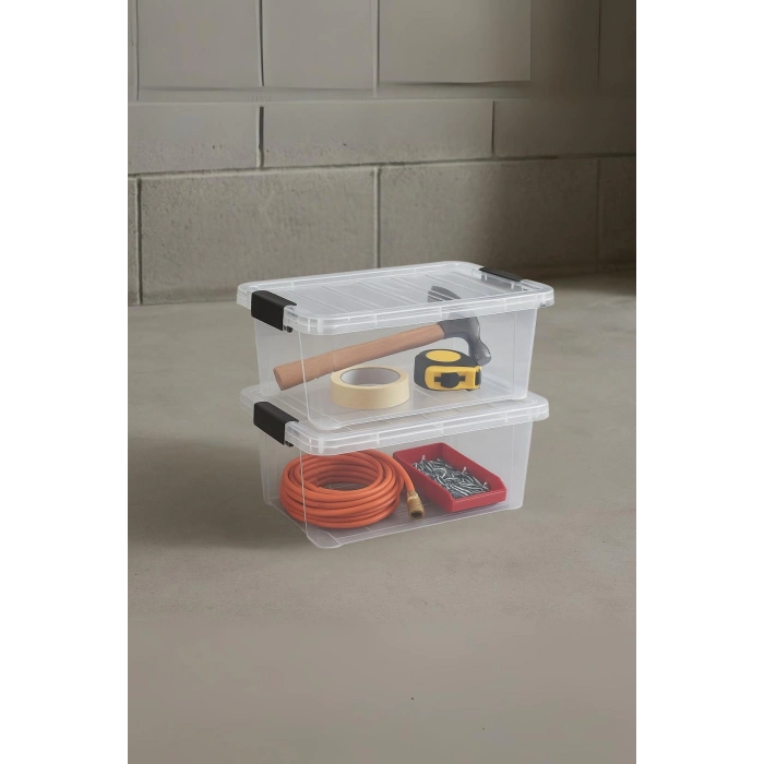 2’li Şeffaf Saklama Kutusu & Düzenleme Kutusu 10,5 Lt