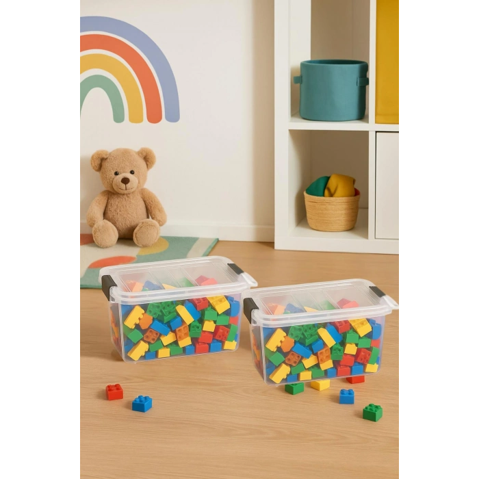 2’li Şeffaf Saklama Kutusu & Düzenleme Kutusu 10,5 Lt