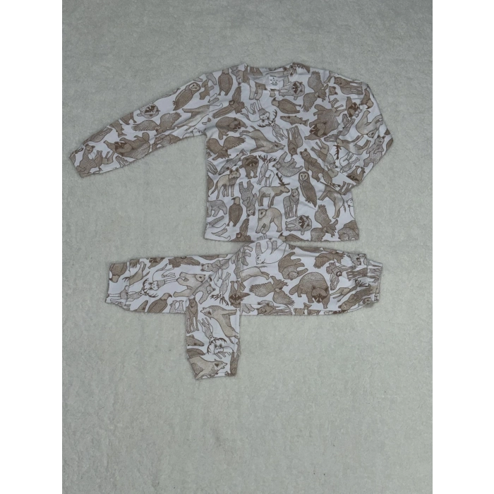 3-4-5 yaş pijama takımı beyaz alt üst kız çocuk