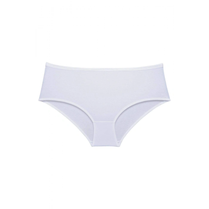 3 Adet Kadın Yüksek Bel Bato Külot Beyaz Gri Ten