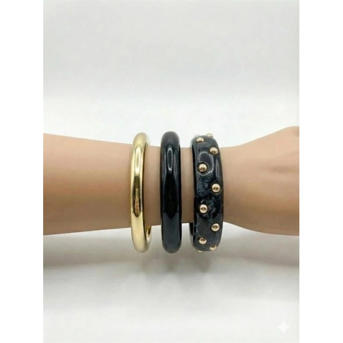 3Lü Set Bilezik - Siyah