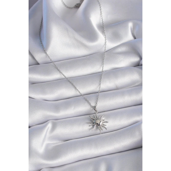 316L Çelik Gold Renk Zincir Güneş Figür Kadın Kolye