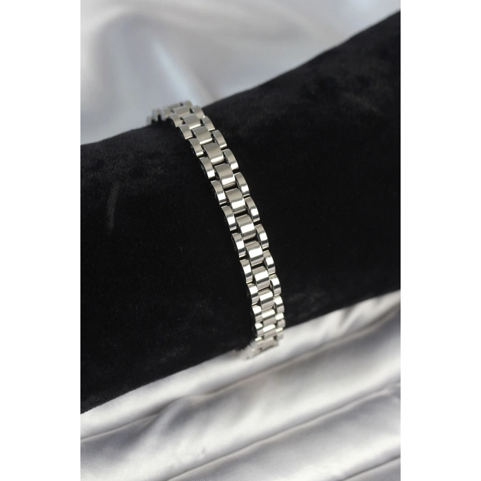 316L Çelik Gümüş Renk 7 mm Kalınlık Erkek Bileklik