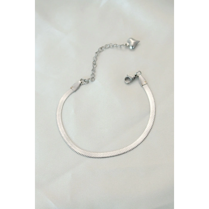316L Çelik Gümüş Renk İtalyan Zincirli Bileklik