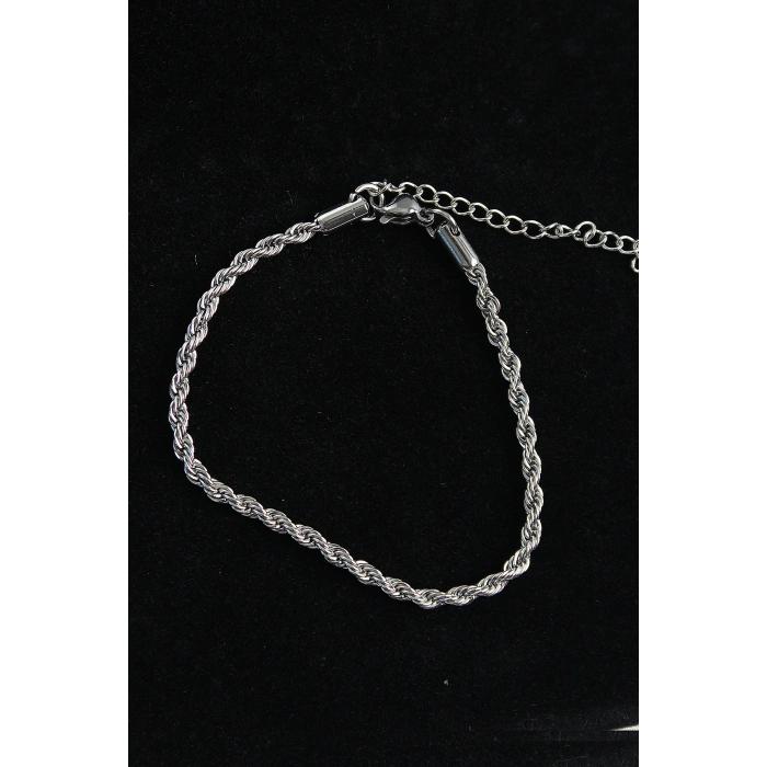 316L Çelik Halat Model Gümüş Renk Erkek Bileklik