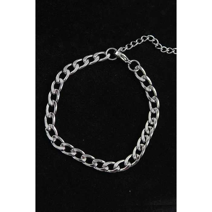 316L Çelik Kalın Klasik Model Gümüş Renk Erkek Bileklik